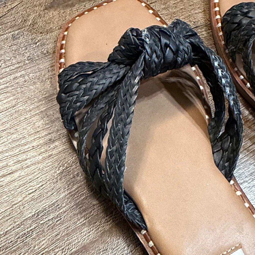 Steve Madden Black Knotted Women's Sandals - Picture 6 of 9